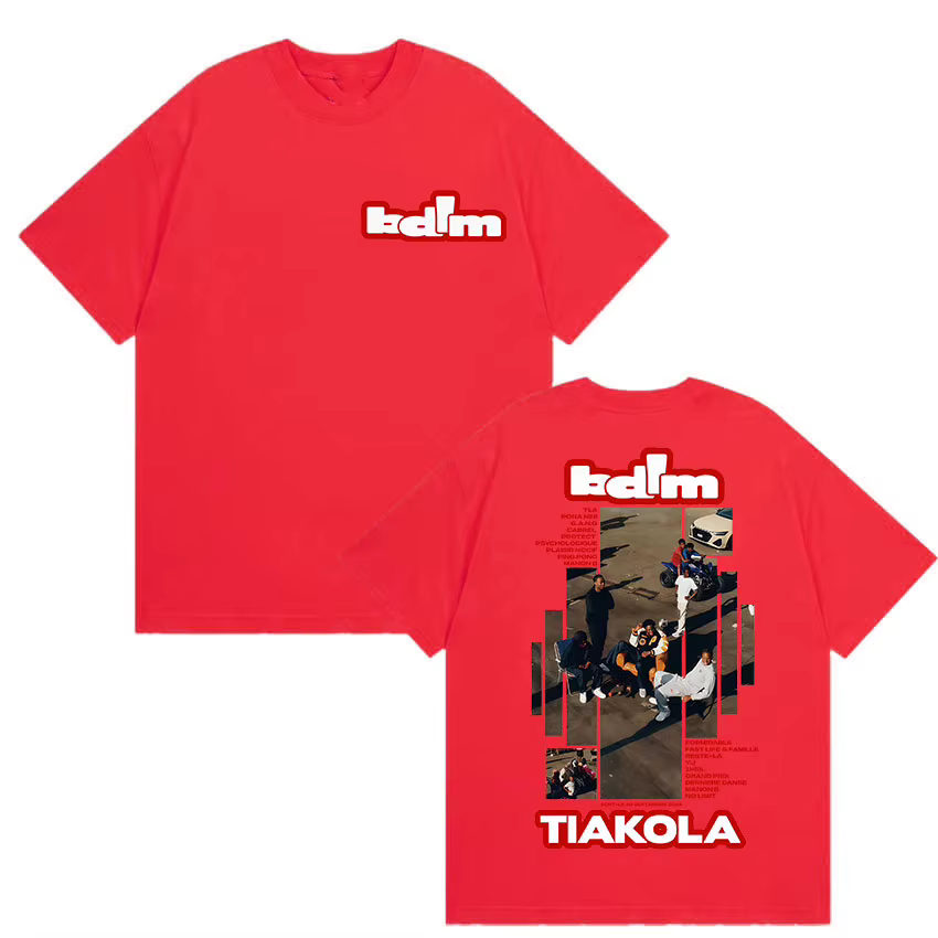 Rappeur TIAKOLA Bdim Tour 2025 T-shirt graphique homme Hip Hop gothique manches courtes T-shirts Vin