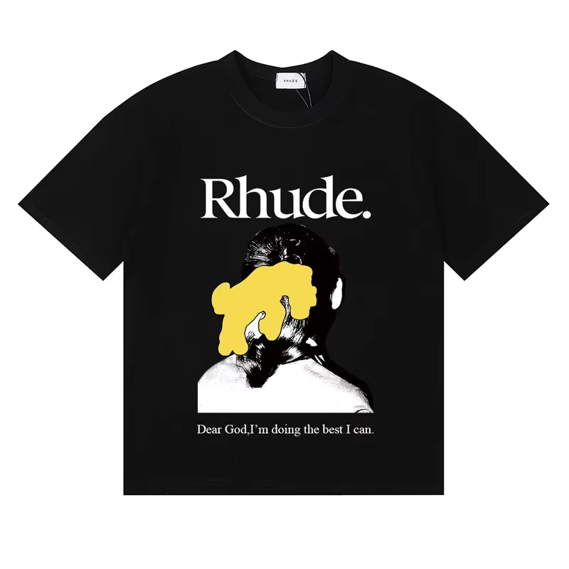 T-shirt Rhude de haute qualité, décontracté, avec logo imprimé, à manches courtes, vêtements pour ho