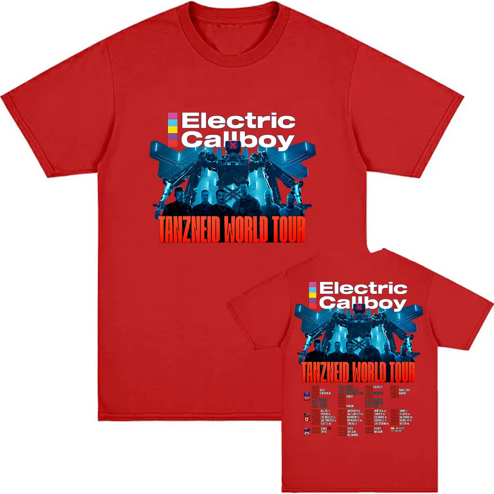 Callboy électrique Tanzneid Tour du monde t-shirts unisexe Streetwear à manches courtes coton homme 