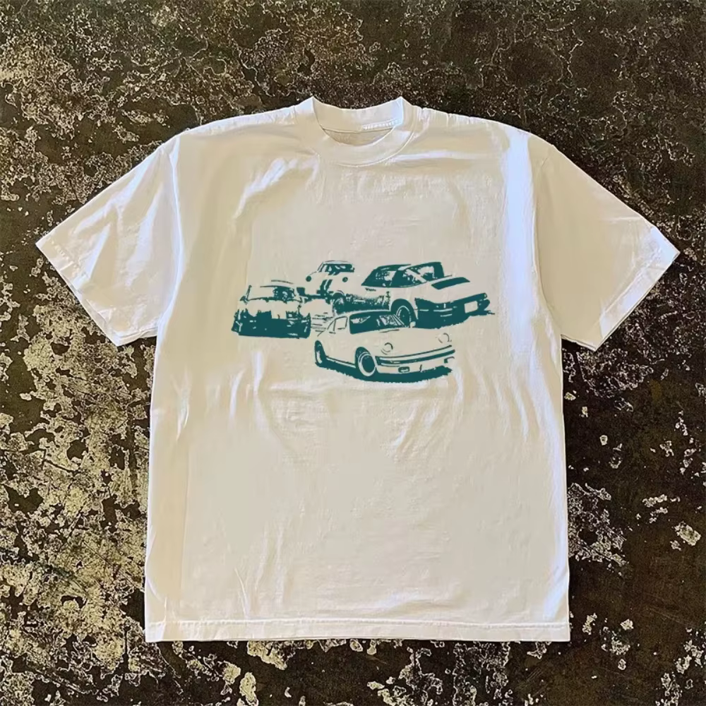 Nouveaux T-shirts imprimés de voiture Vintage T-shirts graphiques T-shirts pour hommes vêtements de 