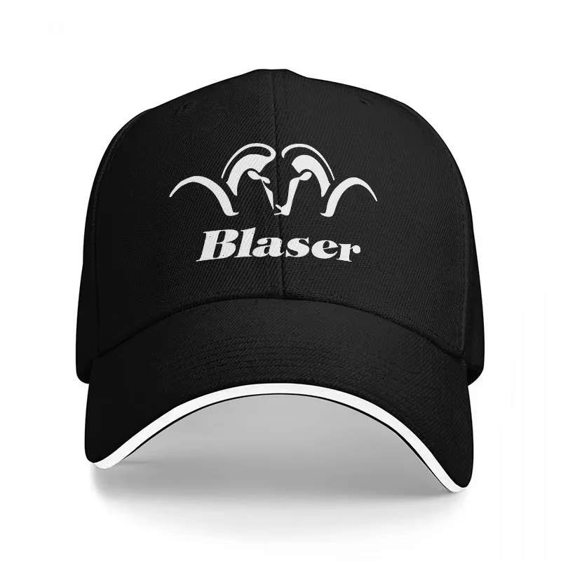 Casquette de baseball Blaser Ram Logo noire avec broderie blanche, qualité supérieure, ajustement ré