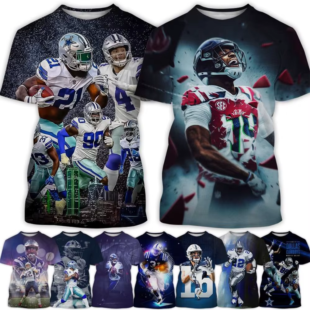 T-shirt à manches courtes imprimé 3D pour hommes, haut de sport confortable, col rond, hip-hop perso