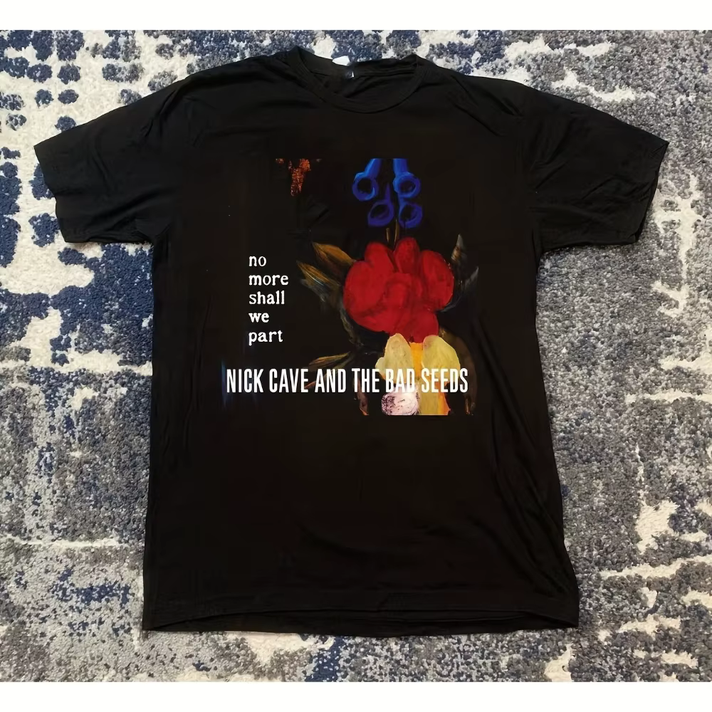 T-shirt pour homme Nick Cave and The Bad Seeds No More Shall We Part, imprimé logo, noir, merch musi