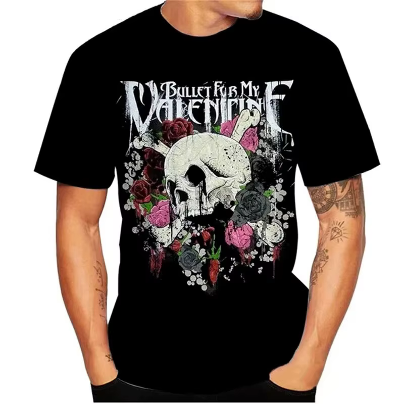 Rock Band Bullet pour mon Valentine impression 3D T-Shirts hommes femmes mode surdimensionné à manch