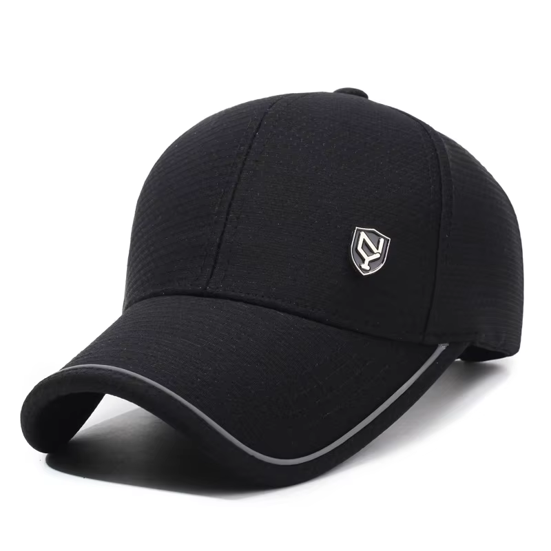 Casquette d'été noire respirante pour hommes, Version coréenne polyvalente, chapeau de Baseball pour