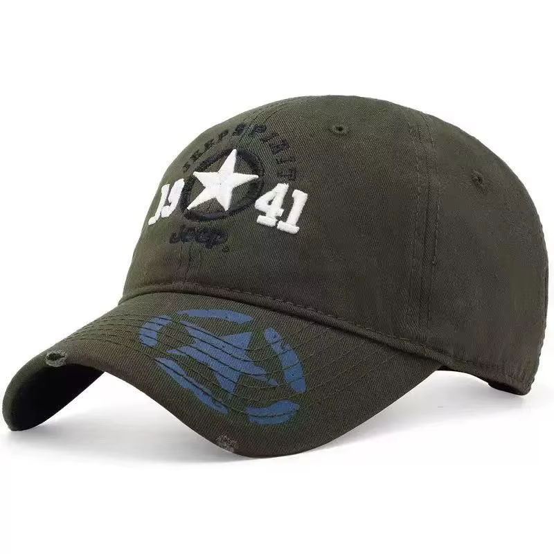 Casquette de baseball Jeep 2026 de haute qualité, en pur coton avec broderie robuste, idéale pour le