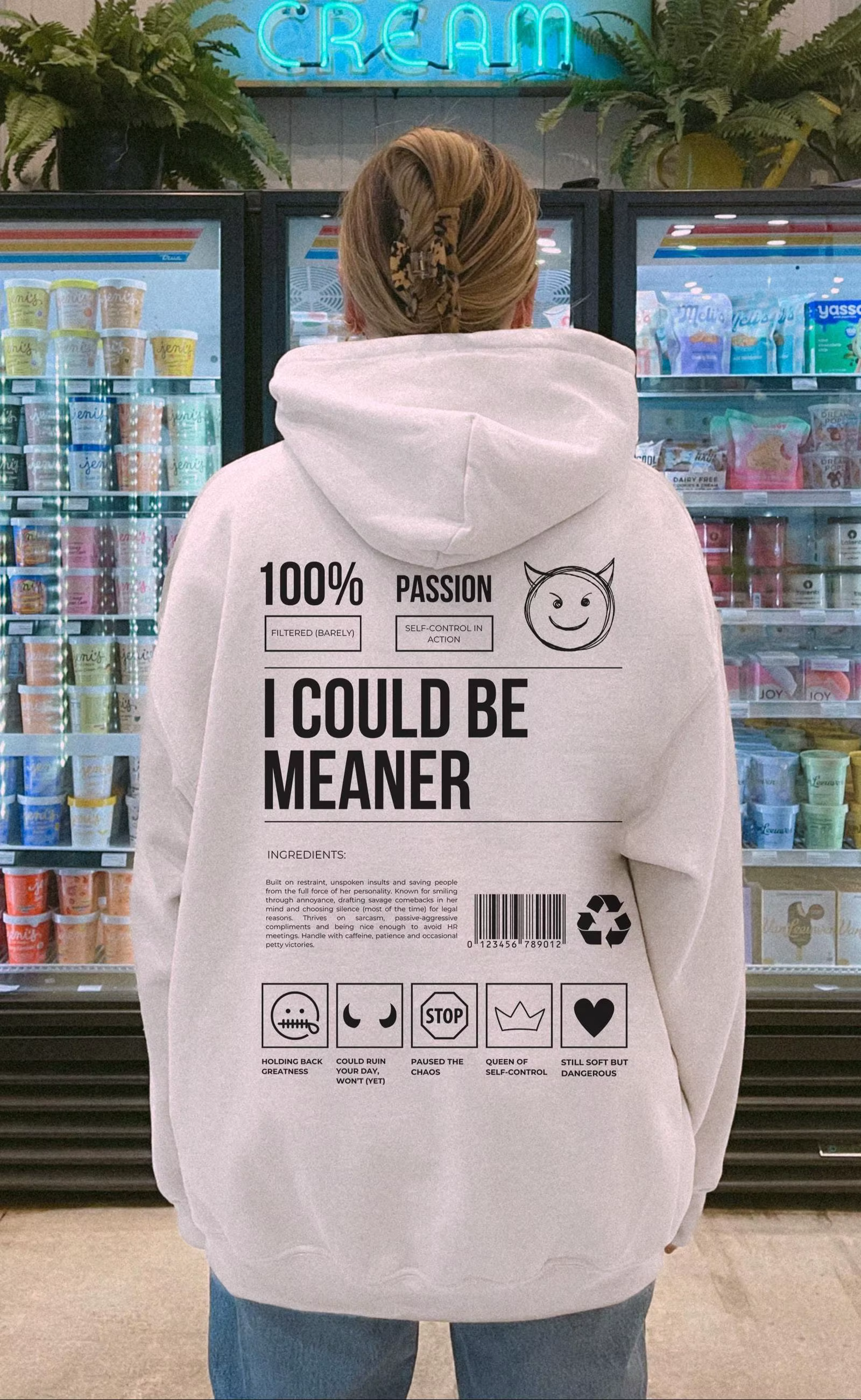Sweat à capuche I Could Be Meaner, sweat-shirt surdimensionné drôle sarcastique, sweat à capuche amp