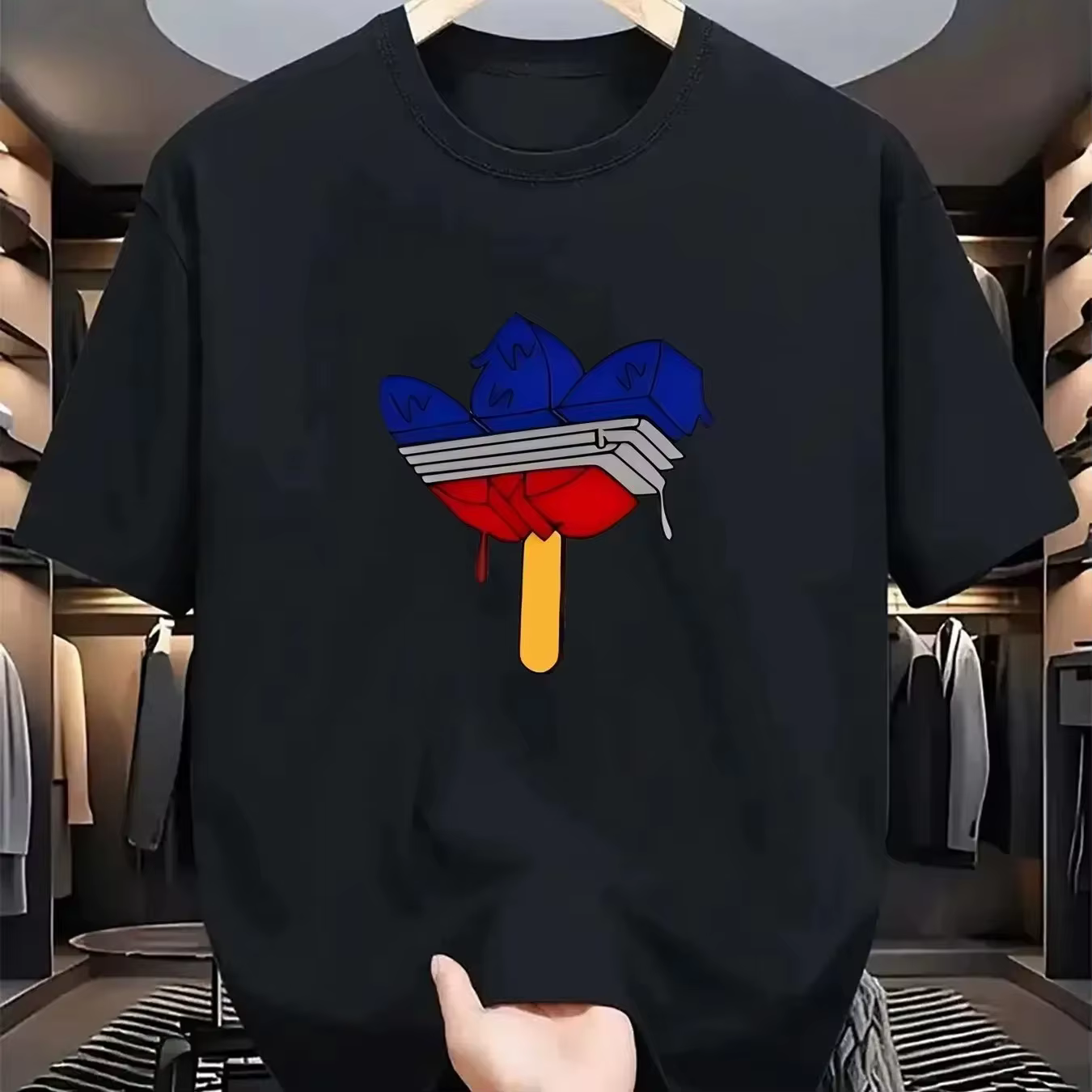 Marque à la mode américaine 2025 été nouveaux hommes et femmes épais coton à manches courtes T-shirt