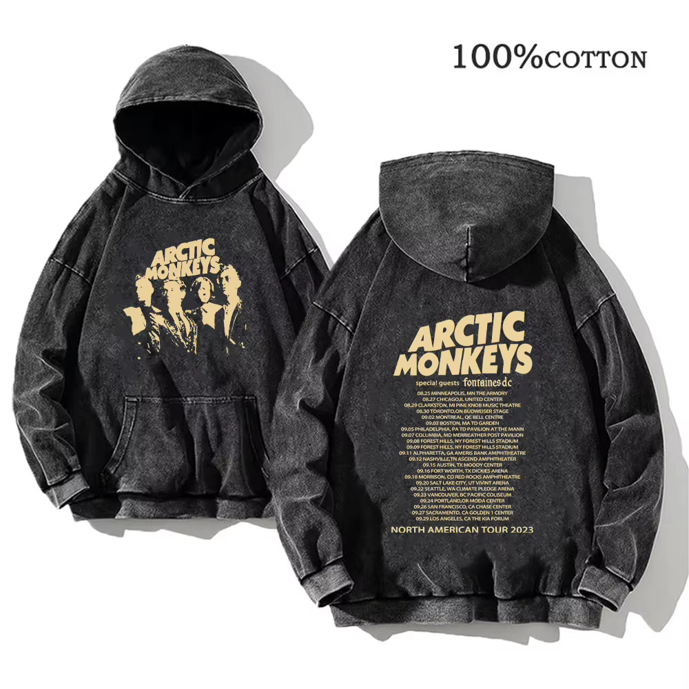 Sweat à capuche imprimé Rock rétro, Album de musique Arctic Monkeys, pull graphique pour hommes, Vin