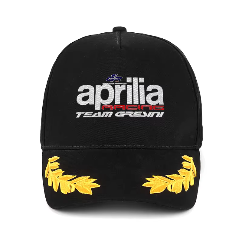 Casquette de baseball Aprilia Racing Team Gresini avec broderie de laurier jaune, chapeau structuré 