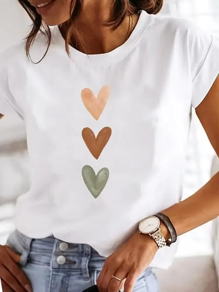 T-shirt blanc imprimé graphique parisien pour femmes, avec tour Eiffel, pour tous les jours, tenues 