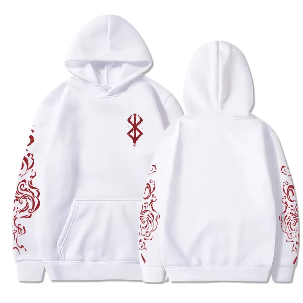 Sweat à capuche imprimé Berserk Acid, mode homme et femme, manches longues, Harajuku, vêtements goth