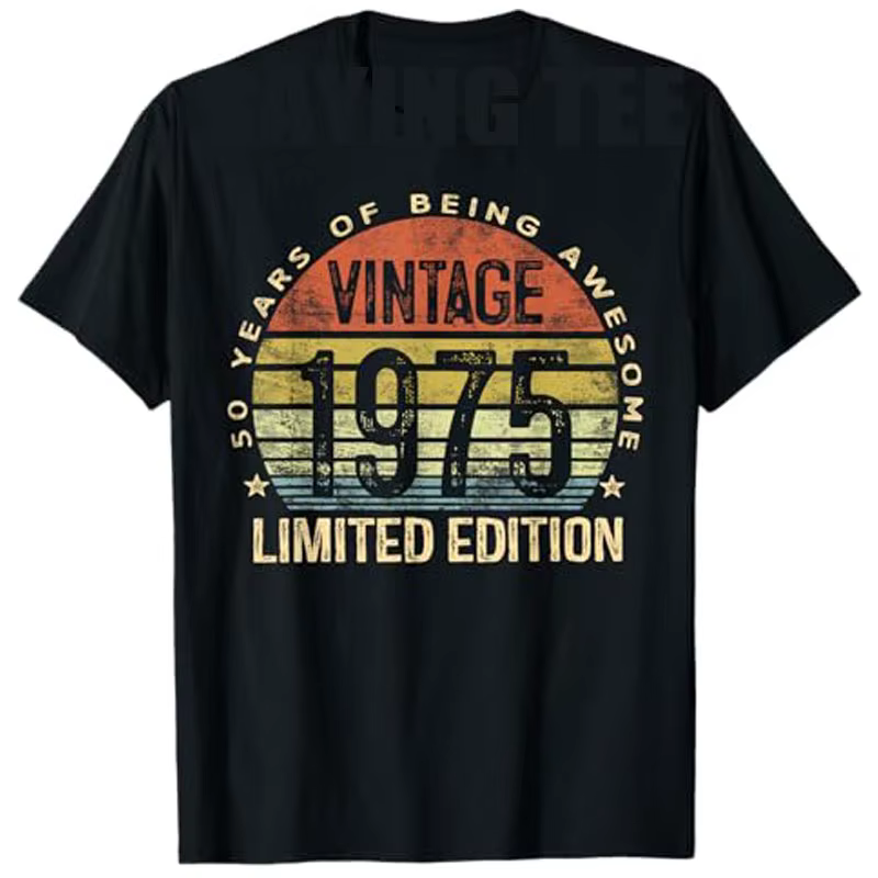 T-shirt vintage pour hommes et femmes, édition limitée, cadeaux de 50 ans, 50e anniversaire, mode ma