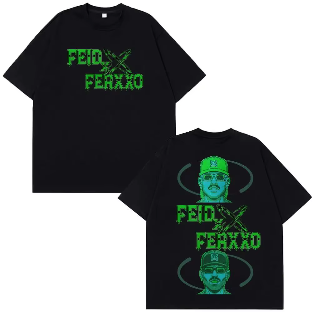T-shirts Hip-Hop Tendance Rapper Feid Ferxxo Falxxo Tour 2026 Imprimé T-shirt Homme Femme Été Décont