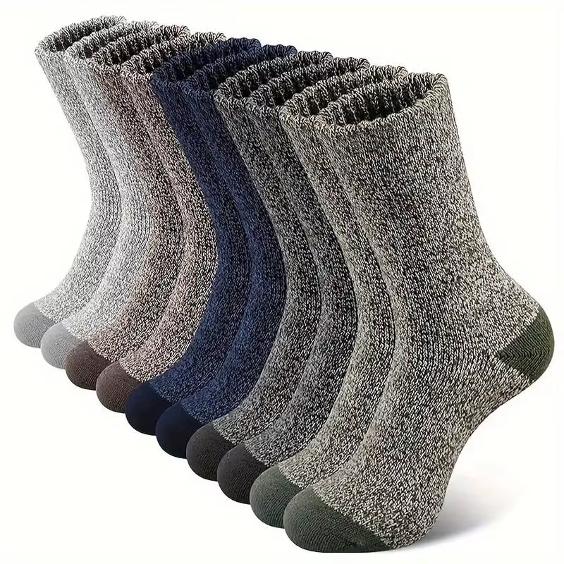 5 paires de chaussettes en laine mérinos pour hommes, chaussettes de randonnée super épaisses, chaus