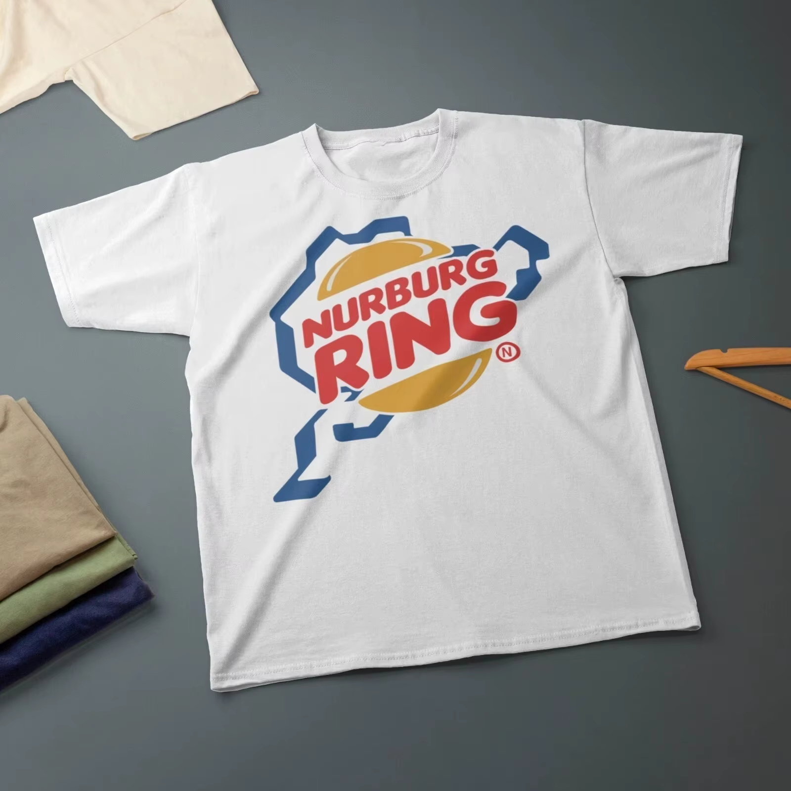T-Shirt Nurburgring Burger pour motards, passionnés de voitures, de motos, de luxe haut de gamme, St