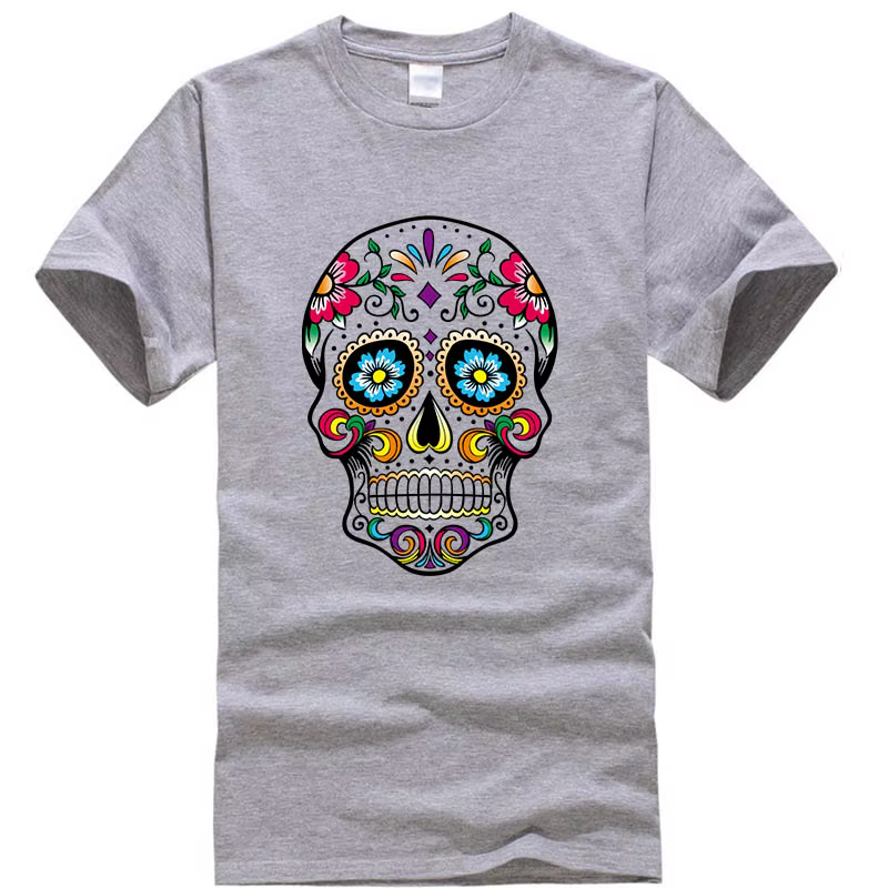 T-shirt homme haute qualité 100% coton Style de rue ample Cool crâne imprimé été hommes T-shirt déco