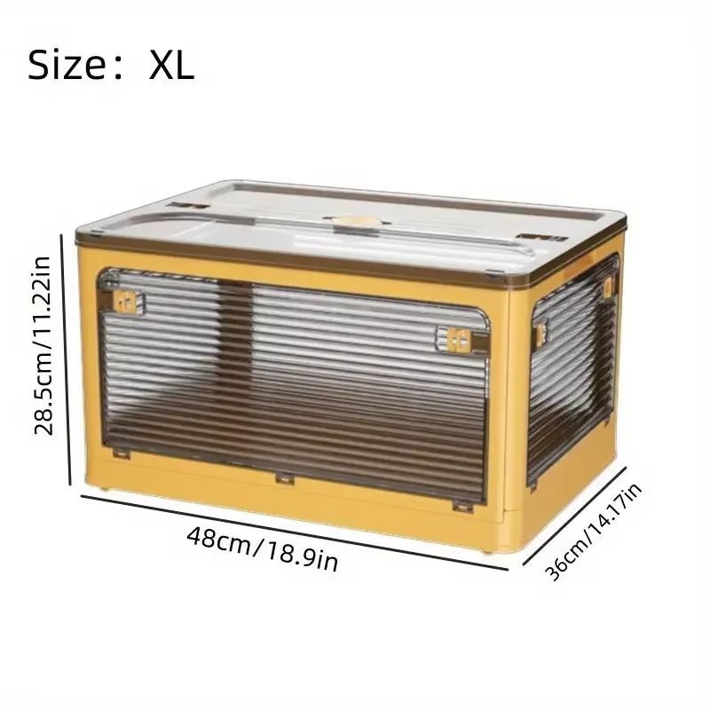 Coffre de rangement pliable, boîte de rangement ouverte, boîte de rangement transparente, organisate