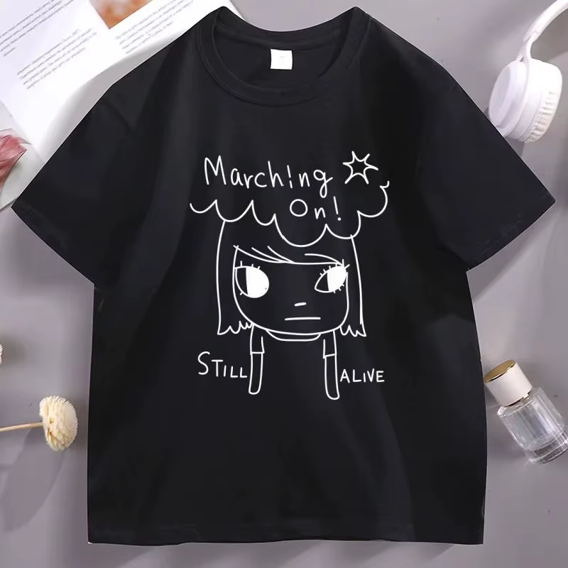 Nouveau T-shirt Amusant Japonais Kawaii Mignon Anime Yoshitomo Nara T-shirt Homme Femme Imprimé Déco