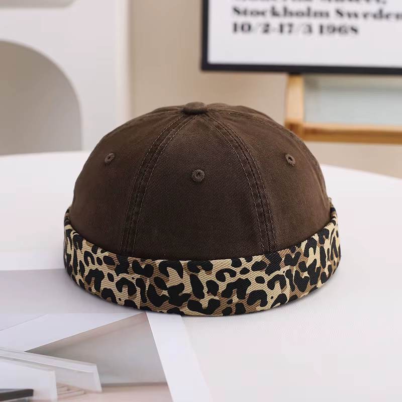 Nouveau Logo personnalisé unisexe rétro Docker casquette Hip Hop hommes réglable imprimé léopard Mel