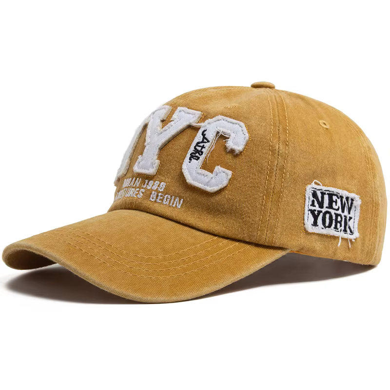 Casquette de Baseball Vintage pour hommes et femmes, grande lettre NYC, en coton lavé, visière douce