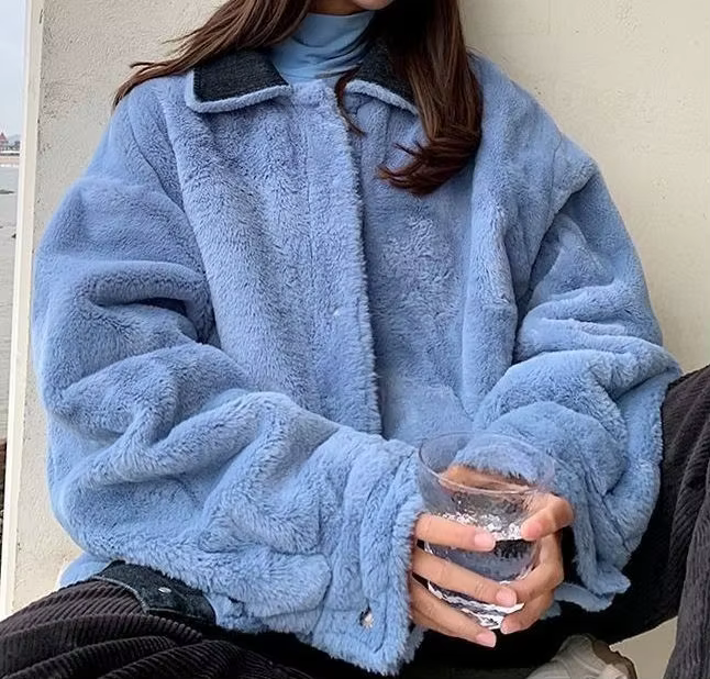 Manteau en jean portable double face chaud isolé 2025