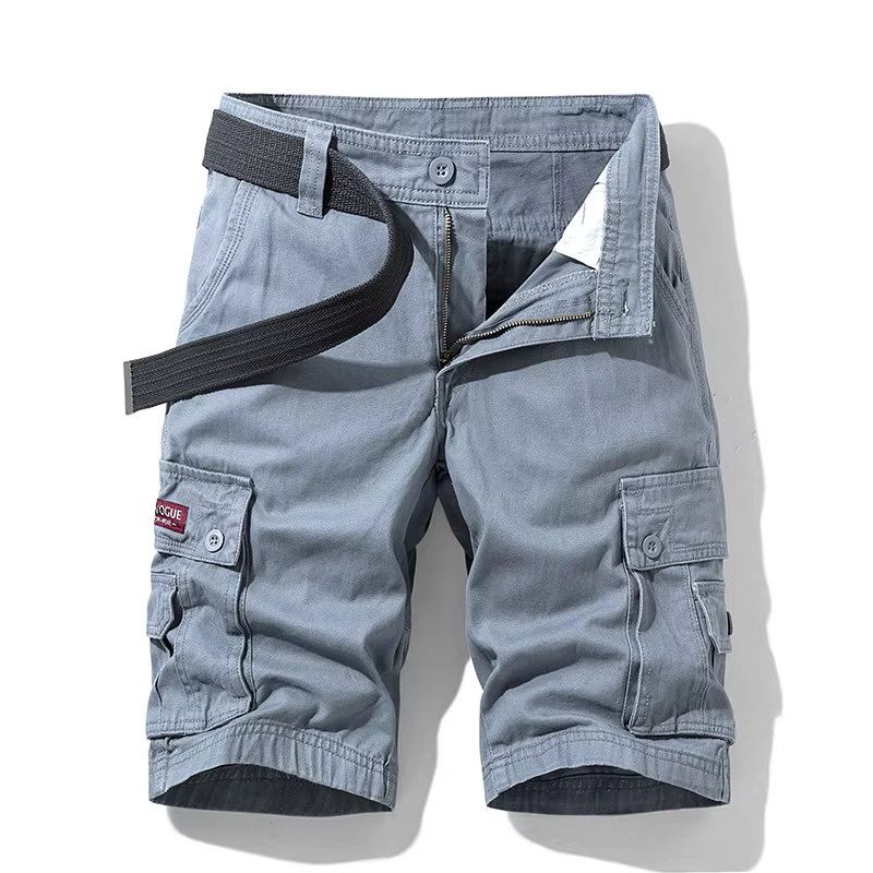 Short de travail multi-poches pour hommes, pantalon court décontracté, short ample à jambes droites 