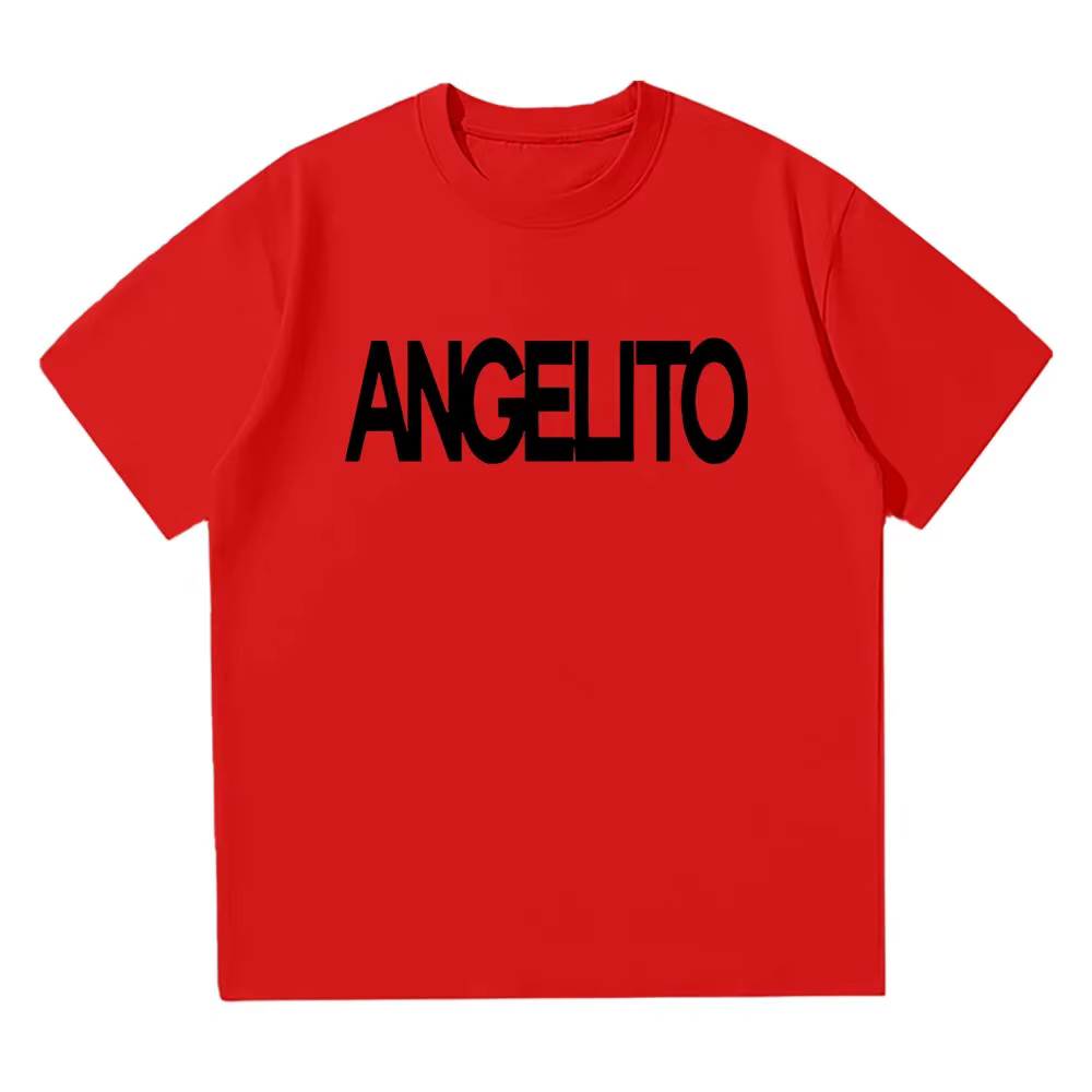 T-shirt Bad Gyal Angelito pour hommes et femmes, surdimensionné, style rappeur, Hip Hop, manches cou