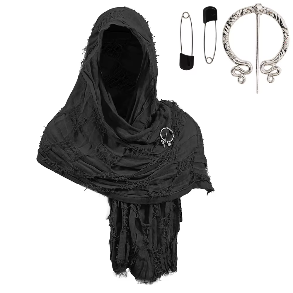 Cape médiévale de Style médiéval populaire avec broche Viking Style mendiant châle à capuche écharpe
