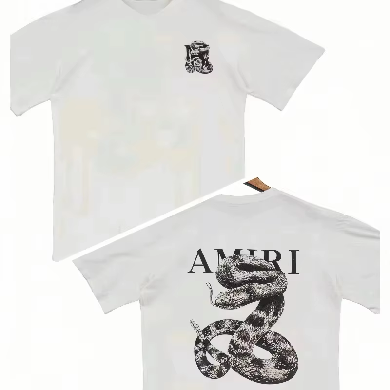 T-shirt ample à motif serpent, tendance luxe léger, manches courtes, unisexe, polyvalent, décontract