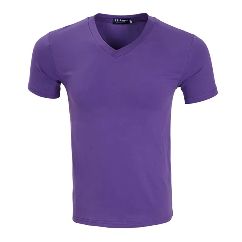T-Shirt personnalisé col en v 100% coton, imprimé sur demande, vêtements de travail, Design, Logo de