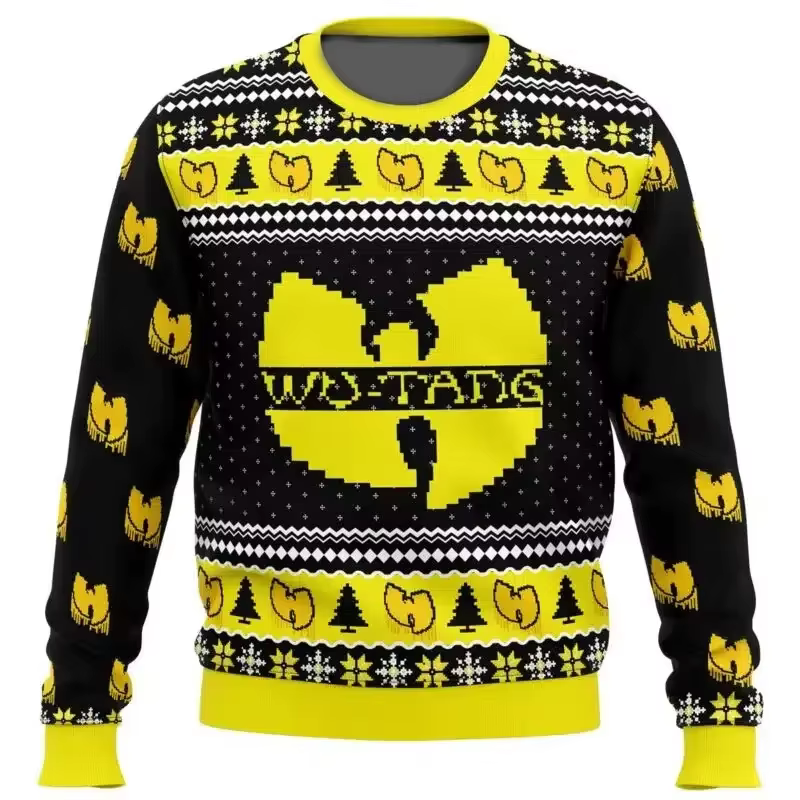 Yah It's Christmas Time Yo Wu Tang Clan Sweat-shirt de Noël laid pour hommes imprimé complet doux co