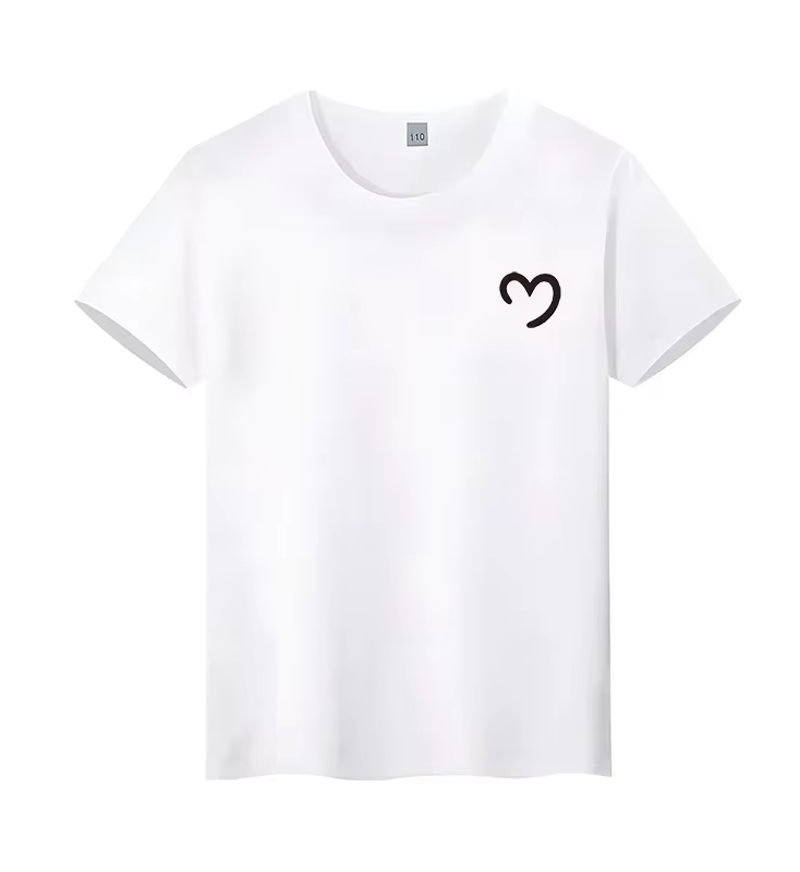 T-shirt à col rond décontracté et tendance pour hommes et femmes, en pur coton imprimé avec motif I 