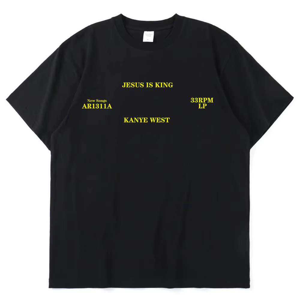 Kanye West T-shirt jésus est roi haute qualité à manches courtes T-shirts Vintage Harajuku coton hom