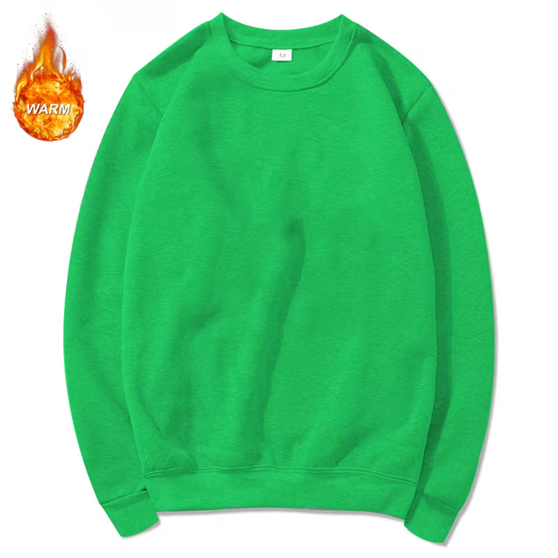 Sweat-shirt basique à col rond pour hommes et femmes, pull chaud et confortable doublé en polaire, a