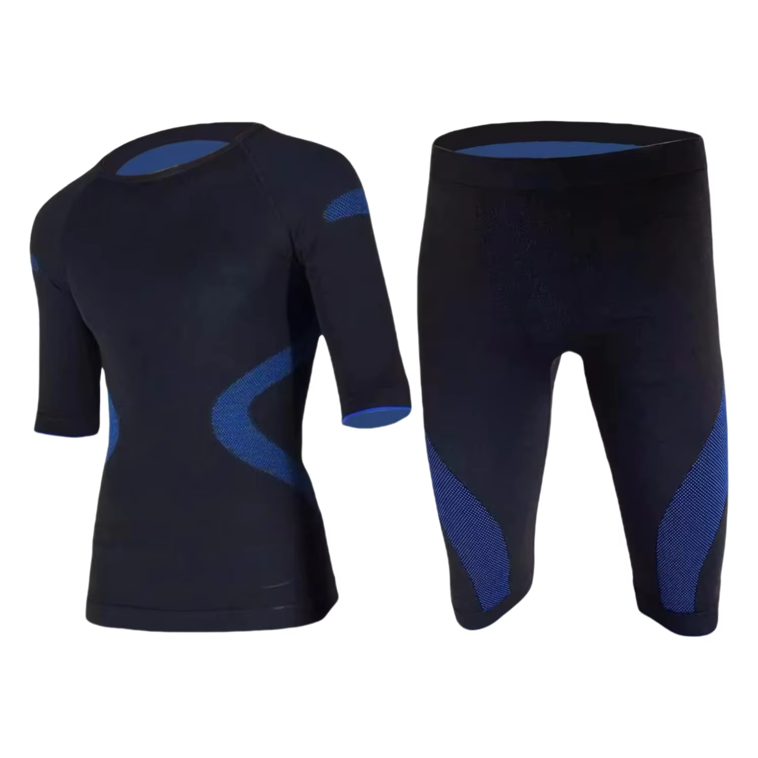 Combinaison d'entraînement ems bleue lyocell polypropylène polyamide élasthanne sous-vêtements ems g