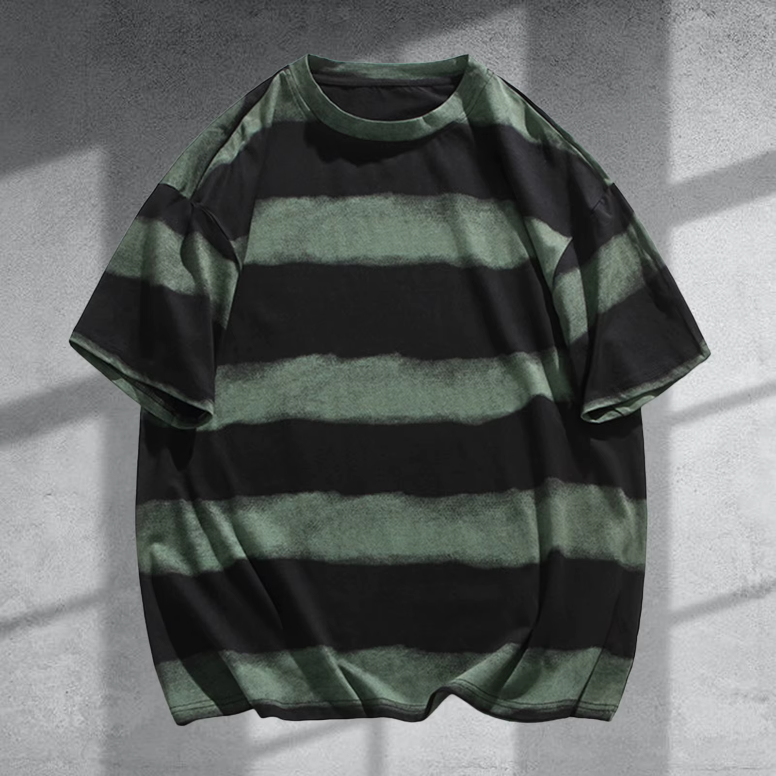 T-shirt oversize style hip-hop pour homme, nouveau coloris dégradé, décontracté, col rond, manches c