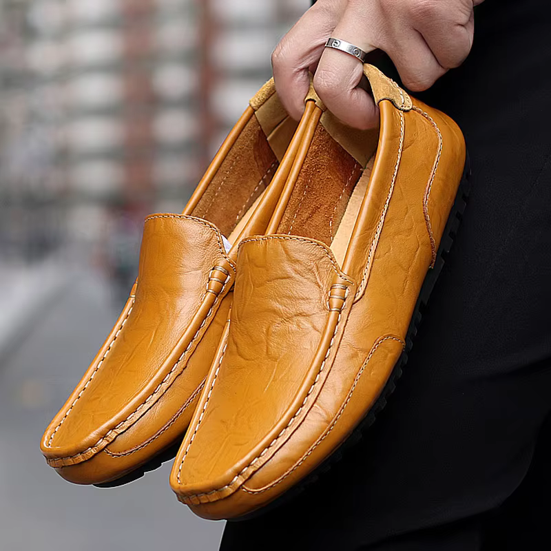 Mocassins en Cuir pour Homme, Chaussures Décontractées, Baskets Respirantes à Enfiler, Confortables,