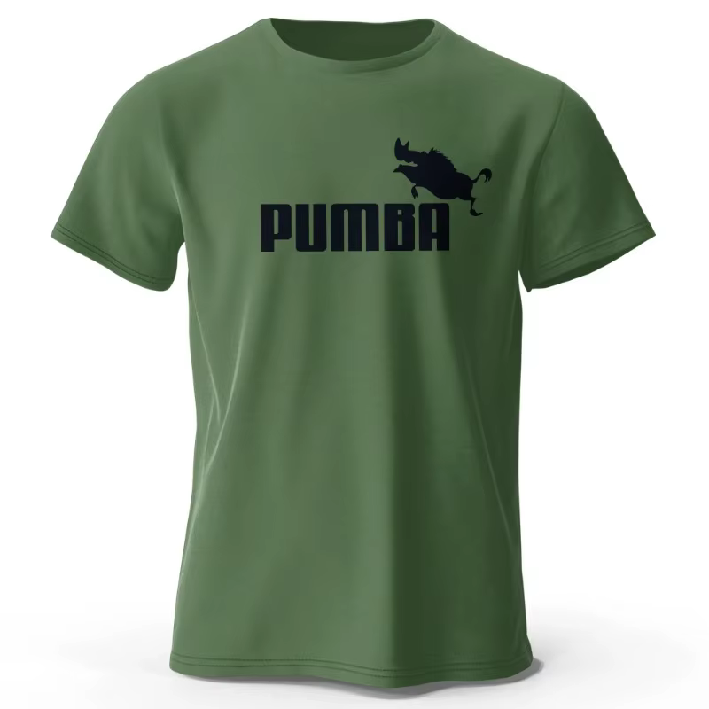 T-shirt imprimé Joke The Pumba pour hommes, en coton, surdimensionné, avec graphiques amusants, haut