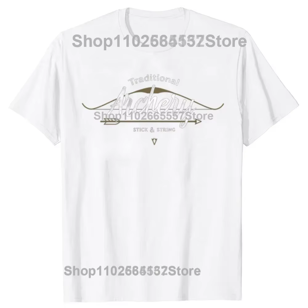 T-shirt drôle de tir à l'arc et de chasse traditionnelle pour hommes et femmes, T-shirts décontracté