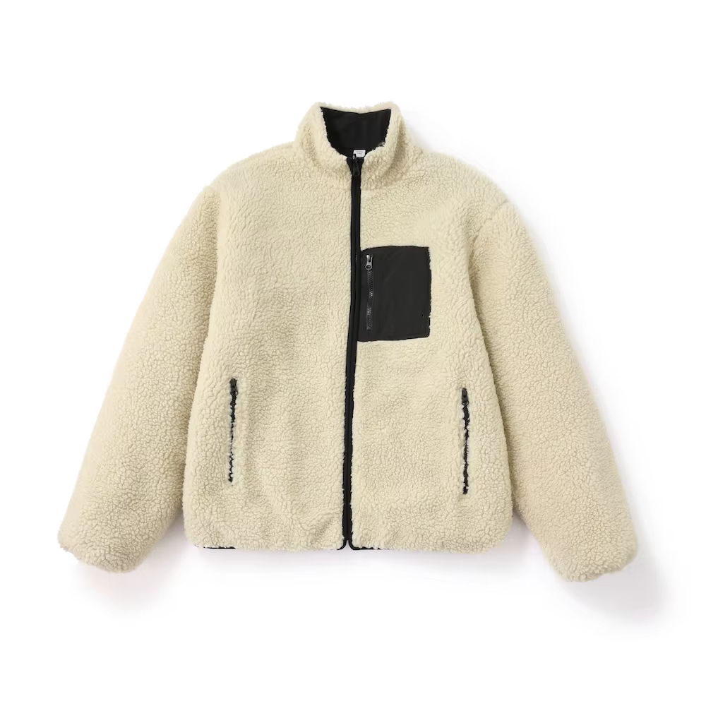 Réversible sherpa polaire gros fourrure streetwear hip hop marque teddy extérieur polaire 8 balle hi