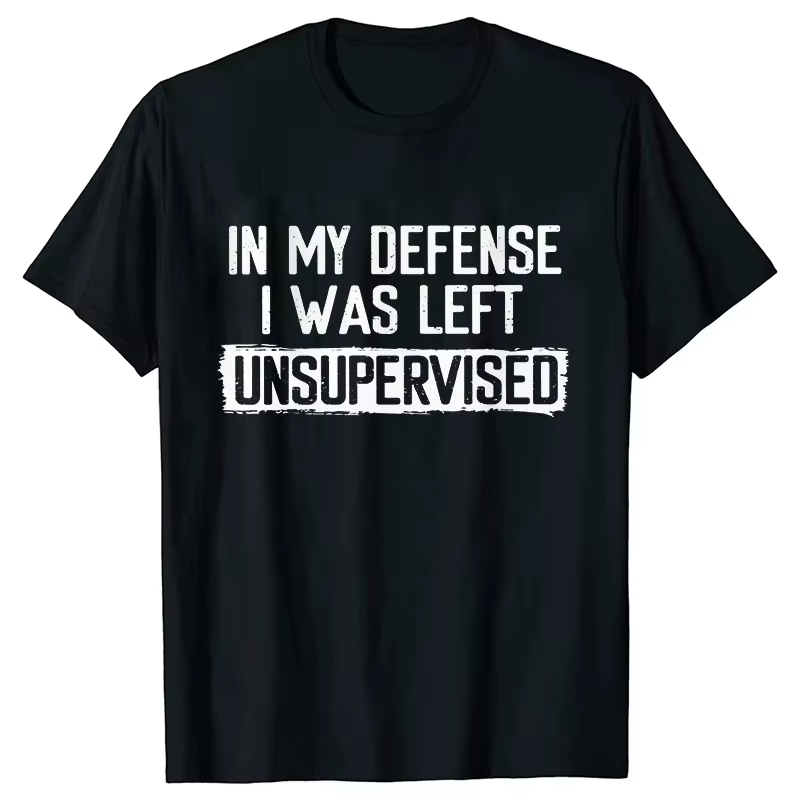 T-shirt drôle pour hommes, avec inscription « En ma défense, je ne suis pas surveillé », humoristiqu