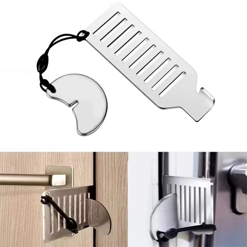Bloqueur de porte antivol de sécurité, outil de sécurité Portable en acier inoxydable de 8cm pour la