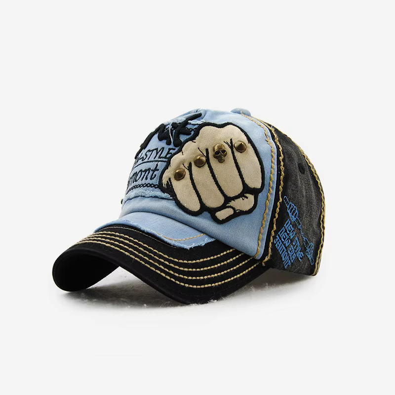 Casquette de baseball à la mode pour hommes et femmes, rivets avec lettres brodées, unisexe, bord so