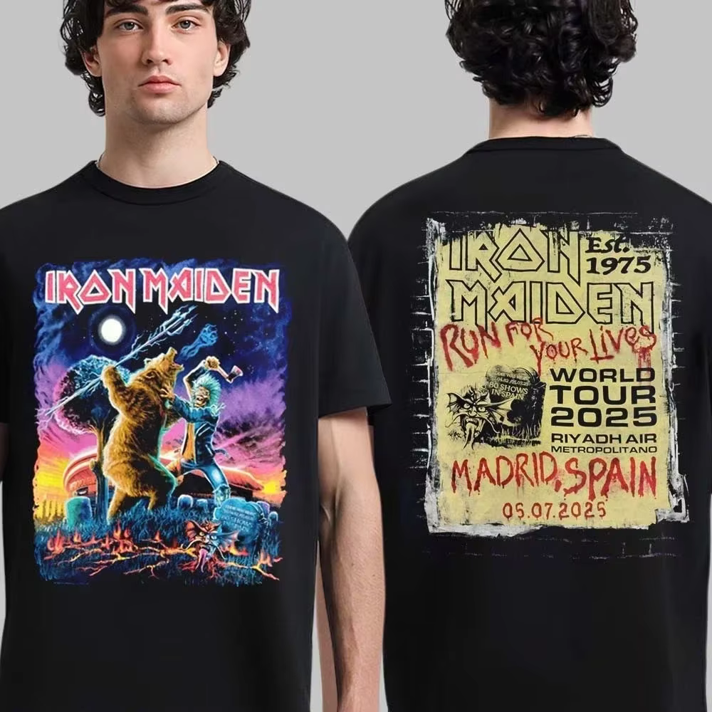 T-shirt graphique inspiré de la tournée mondiale du groupe de rock 2025 – T-shirt à manches courtes