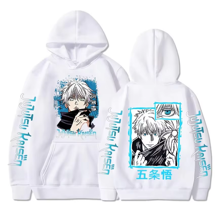 2025New Japon Anime Jujutsu Kaisen Satoru Gojo Sweat À Capuche Surdimensionné Unisexe Cool Décontrac