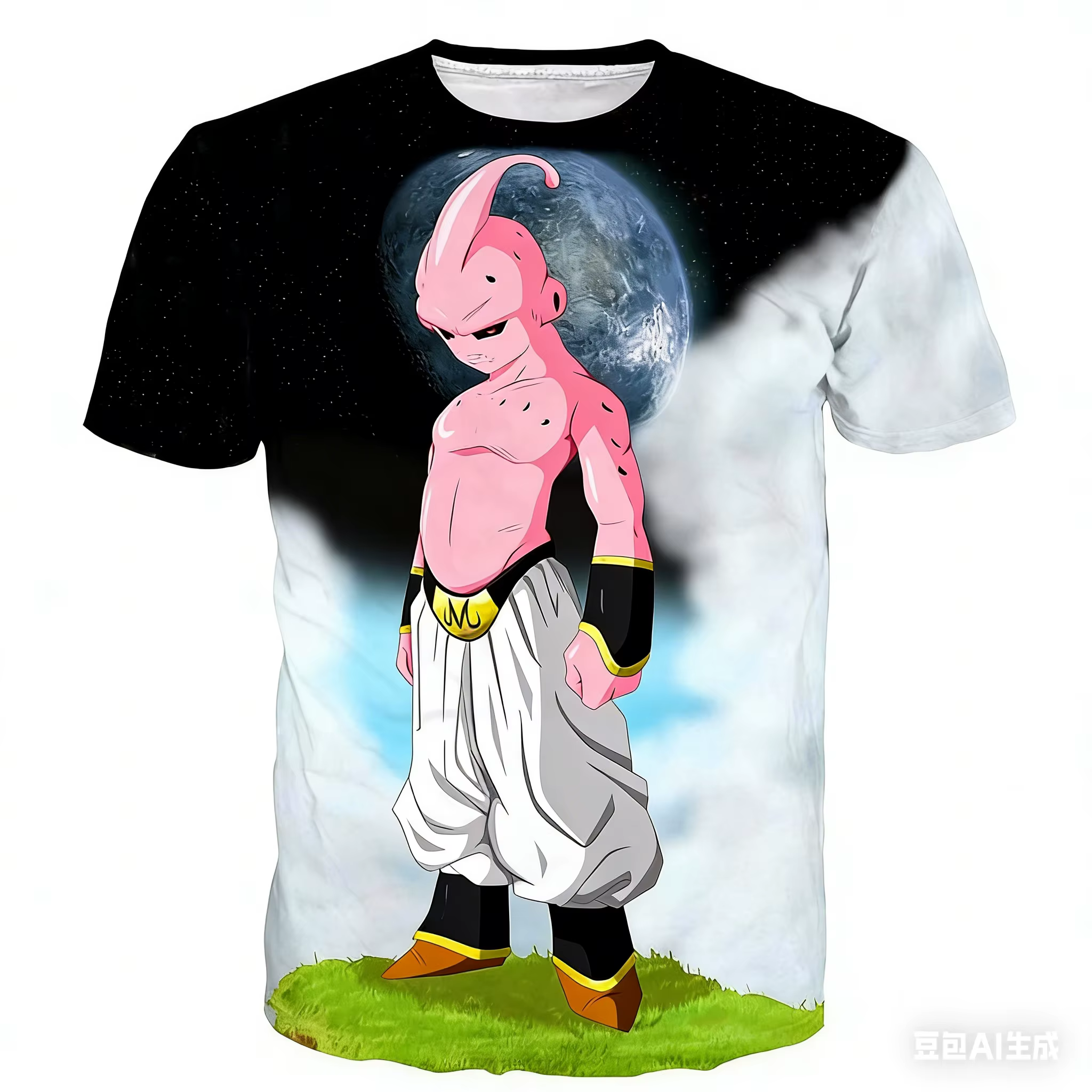 T-shirt imprimé 3D Dragon Ball Z Anime Japonais Kid Buu Galaxy Hipster, vêtements de cosplay tendanc