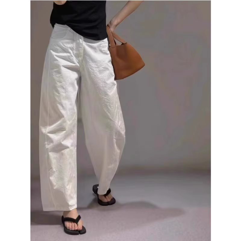 Botvotee pantalon blanc pour femmes Streetwear solide décontracté taille haute jambe large élégant f