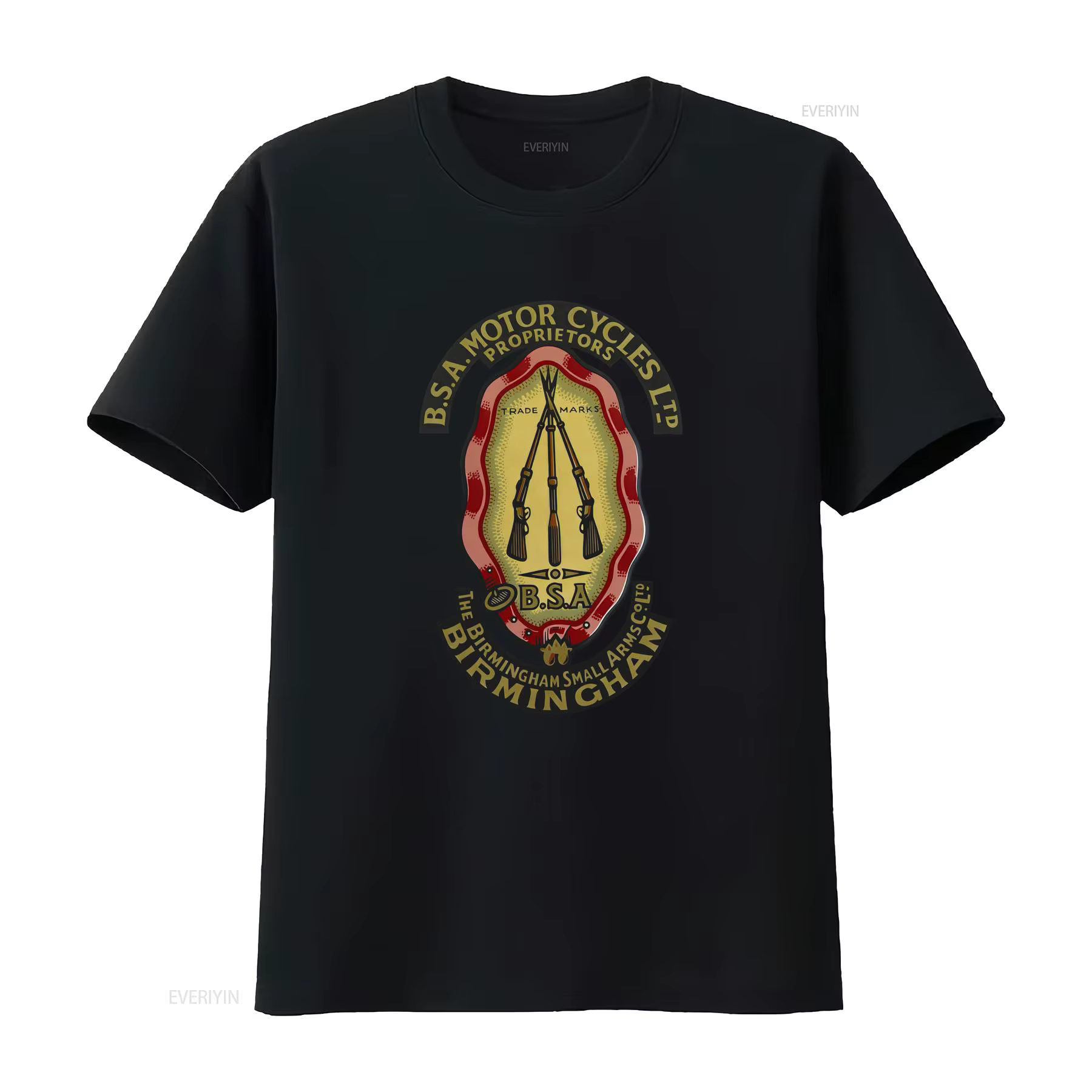 T-shirt noir vintage BSA Motorcycles pour homme, taille S 5XL, avec motif graphique, pour un usage q