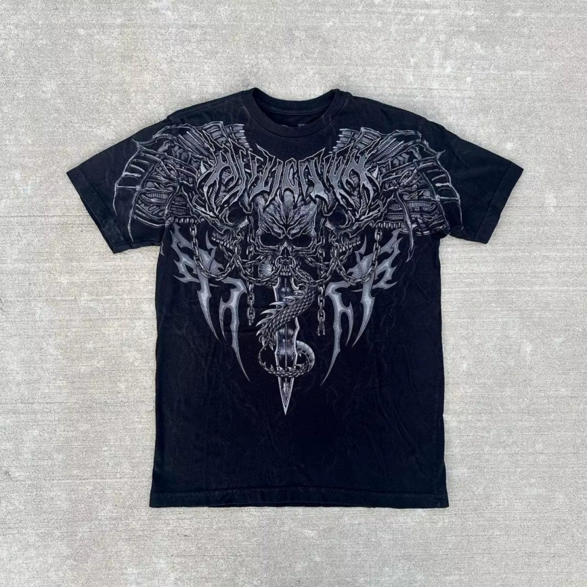 T-shirt pour homme à imprimé crâne américain, confortable, doux et respirant, col rond, style street